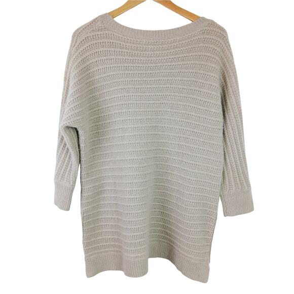 Garnet Hill SZ S Lambswool Angora Pullover Sweater Side Zips Tan - Picture 4 of 5